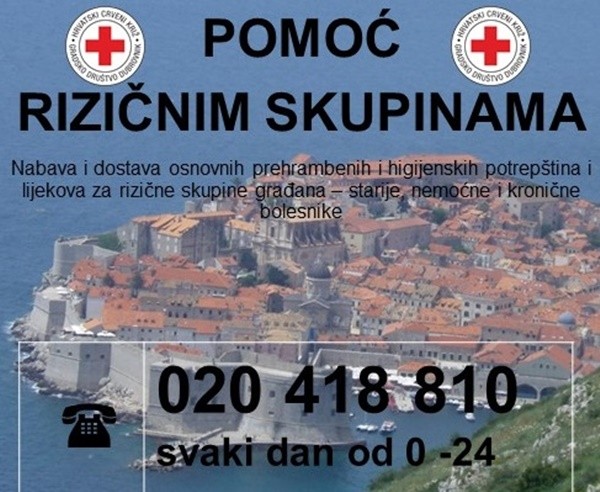Volonteri koji su spremni pomoći pozvani da se jave Crvenom križu Dubrovnik