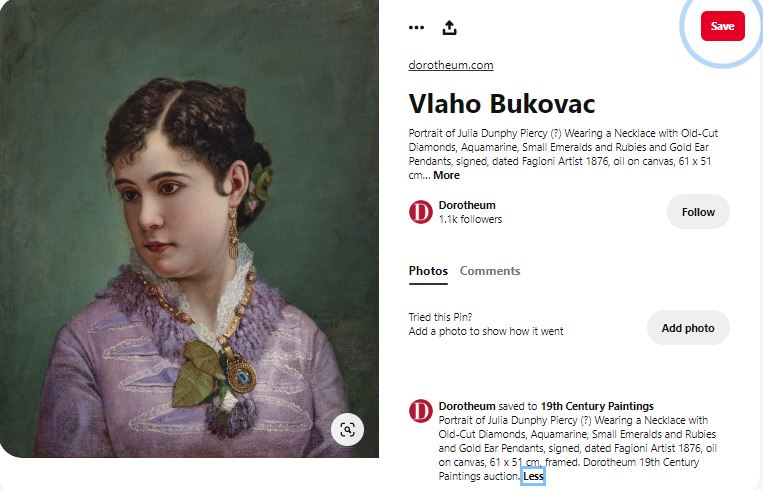 Izgubljena slika Vlaha Bukovca  na aukciji u Beču – riječ je o portretu nastalom u San Franciscu