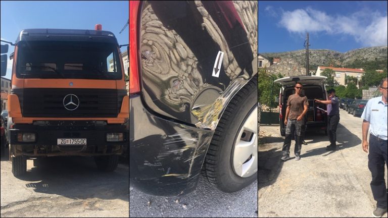 PROBLEM ZA PROBLEMOM U SOLINSKOJ: Kamion oštetio automobil