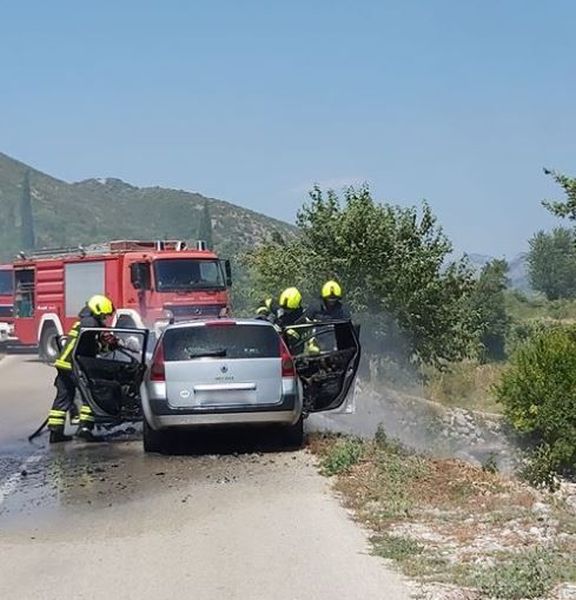Brzom reakcijom konavoskih vatrogasaca ugašen požar na osobnom automobilu