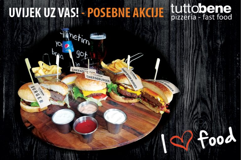 Akcijske cijene u Tutto Bene – pizza, burger, pasta, tortilja ili biftek, birajte!