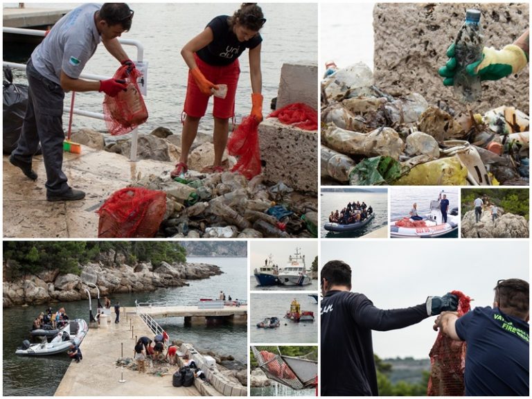 ZELENA ČISTKA NA LOKRUMU: Iz mora izvađena 84 kilograma otpada – većinom plastičnih boca