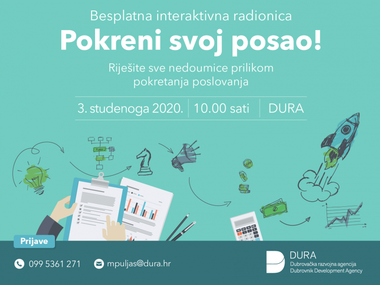 DURA/ Startup Akademija poziva vas na radionicu “Pokreni svoj posao”!