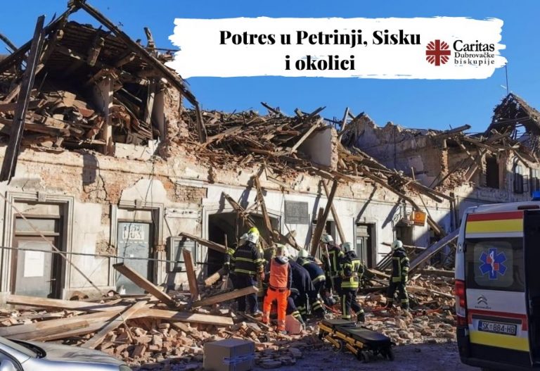Hrvatski Caritas pomaže stradalima od potresa u Petrinji, Sisku i okolnim mjestima