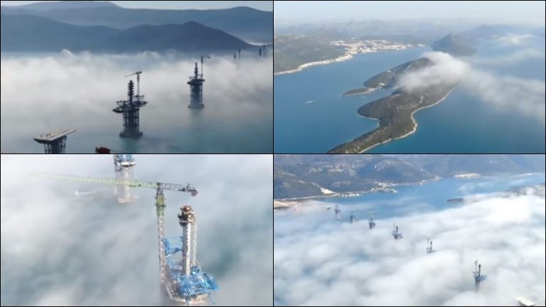 VIDEO/ Pogledajte fascinantnu snimku Pelješkog mosta iz zraka!