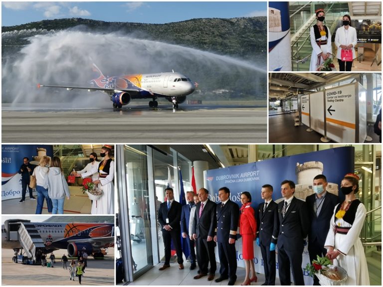 Prvi ovogodišnji zrakoplov Aeroflota sletio u Zračnu luku Dubrovnik, otvoren i covid punkt
