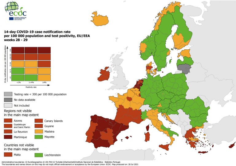 ECDC OBJAVIO NOVU KARTU EUROPE Hrvatska obala i dalje u narančastom