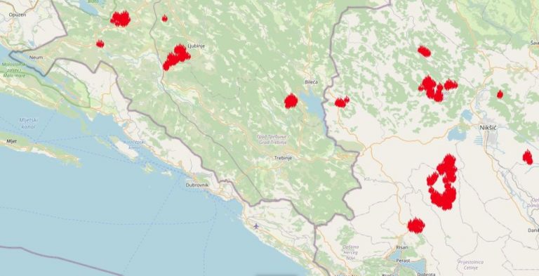 Dim dolazi od požara preko granice, najbliži je 4 km od granične crte