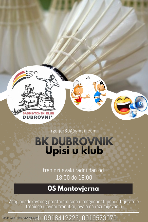 Badmintoski klub Dubrovnik – uspisi u tijeku