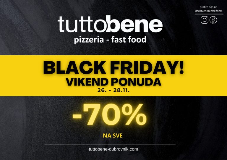 Još danas i sutra – Ludi Black Friday u TuttoBene – Sve na 70 posto popusta!