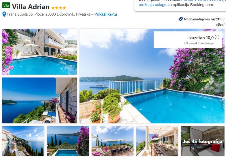 Privatni iznajmljivači ostvarili 32 milijuna noćenja – najbolja je Villa Adrian iz Dubrovnika