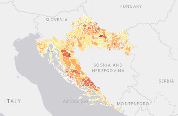 MAPA PROCIJEPLJENOSTI: Otočani prednjače, Metković i dio neretvanskih općina zaostaju