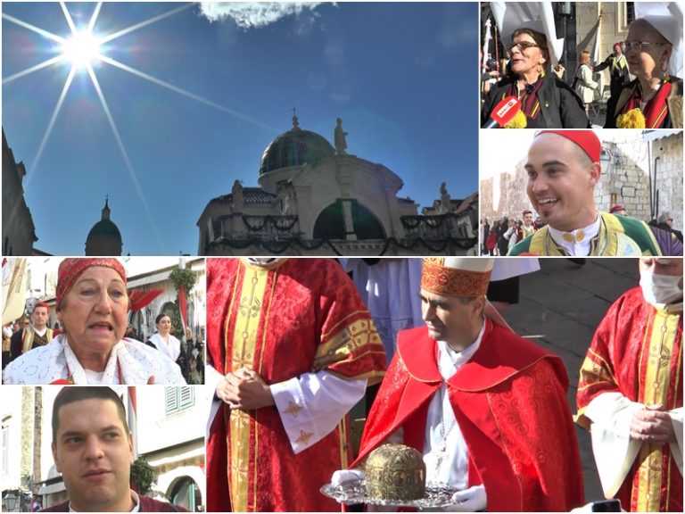 Osunčana i sretna lica u procesiji svetog Vlaha