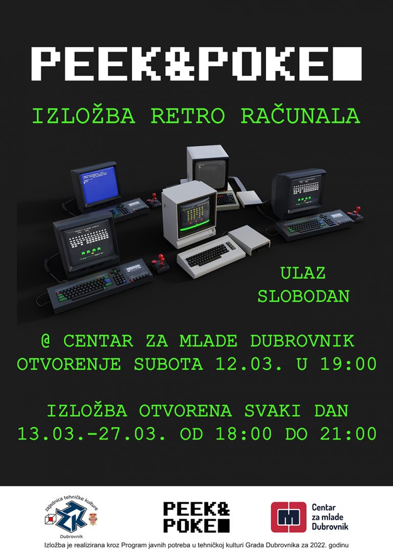 Peek & Poke izložba retro računala u Centru za mlade Dubrovnik