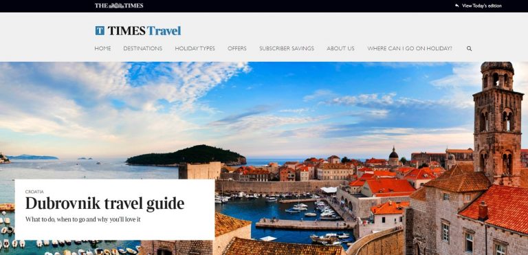 Hrvatska i Dubrovnik u britanskom The Timesu