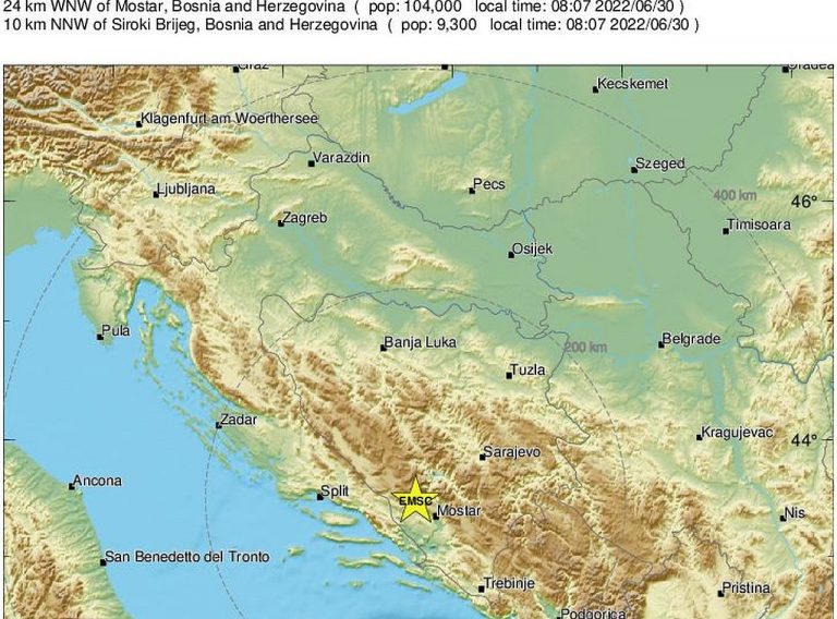 Jeste li ga osjetili? Potres u BiH jakosti 4.7