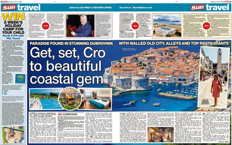 Vrijedna promocija Dubrovnika u The Scottish Sun