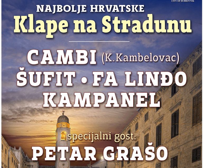 Najbolje hrvatske klape na Stradunu, poseban gost Petar Grašo