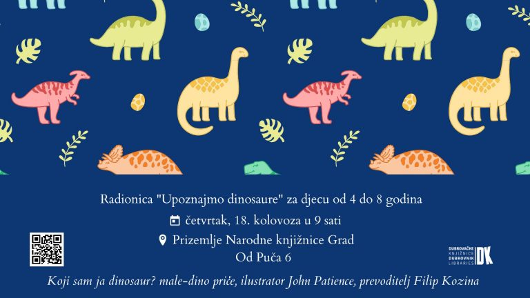 Radionica „Upoznajmo dinosaure“ za djecu od 4 do 8 godina