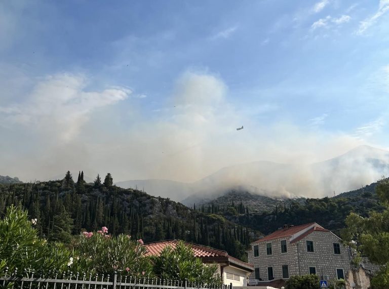 Vjetar je okrenuo, požar poviše Slanoga se proširio, stigao kanader, 100 vatrogasaca na terenu