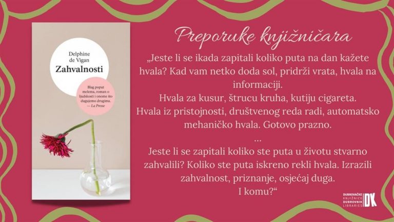 PREPORUKE KNJIŽNIČARA: Delphine de Vigan: “Zahvalnosti”