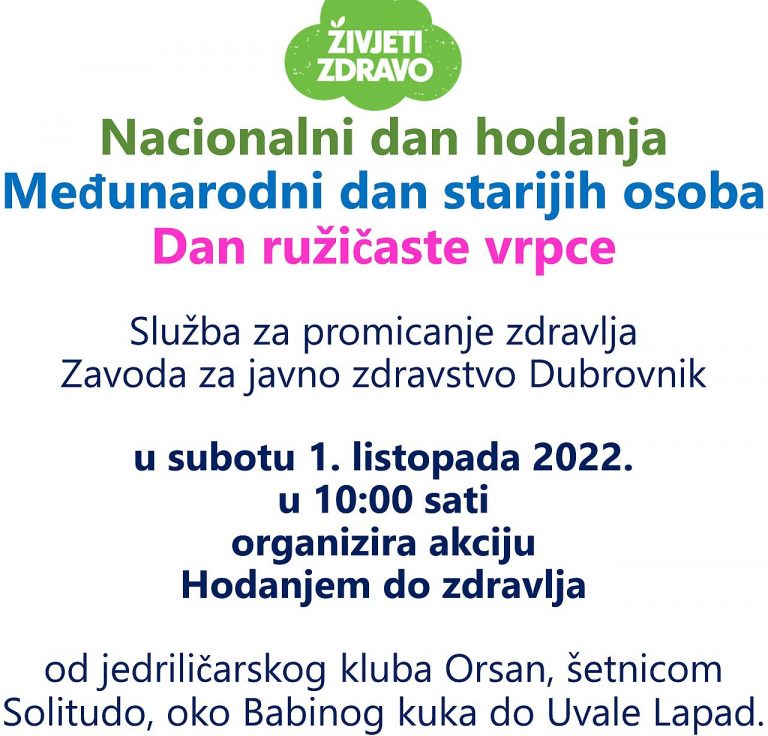 Hodanjem do zdravlja u subotu – pridružite se i vi!