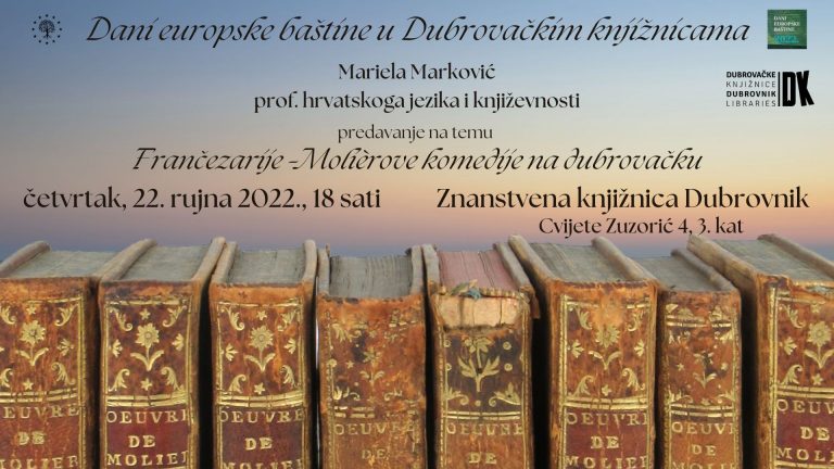 Dani europske baštine: Frančezarije –Molièrove komedije na dubrovačku