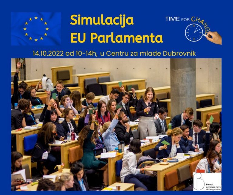 Simulacija rada Europskog parlamenta – radionica u Centru za mlade Dubrovnik