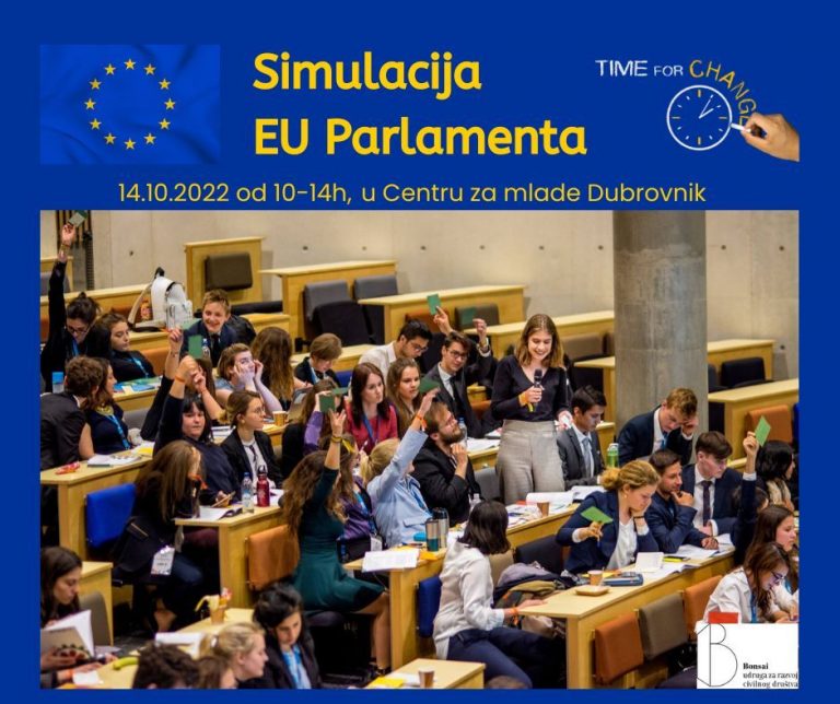 Simulacija rada Europskog parlamenta – radionica u Centru za mlade Dubrovnik