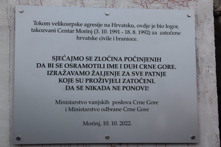 MINISTARSTVO VANJSKIH POSLOVA: Politiziranje i najavljeno uklanjanje spomen ploče u Morinju ne smije obeshrabriti Hrvate u Crnoj Gori