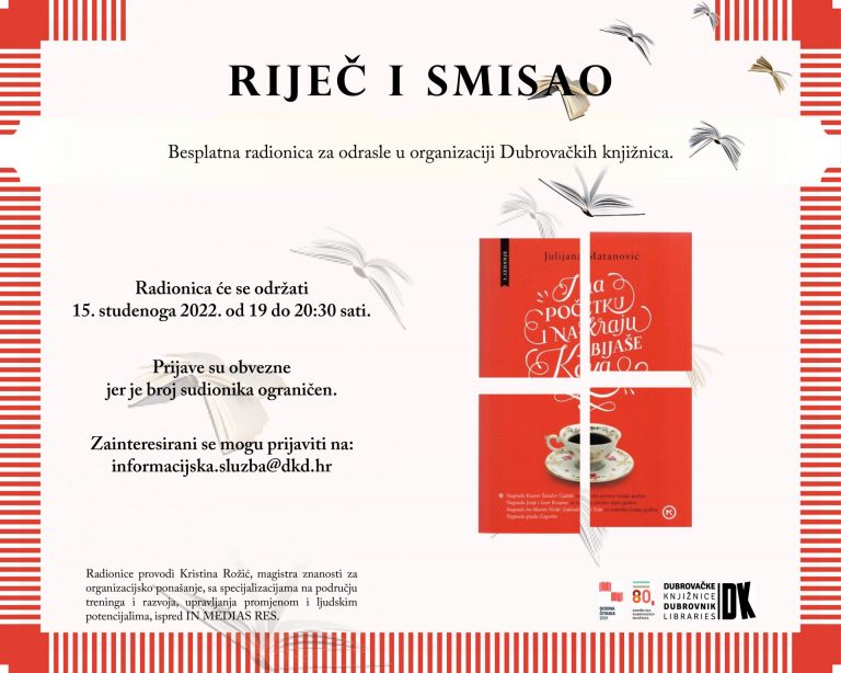 Posljednje predavanje/radionica “Riječ i smisao” u Mjesecu hrvatske knjige