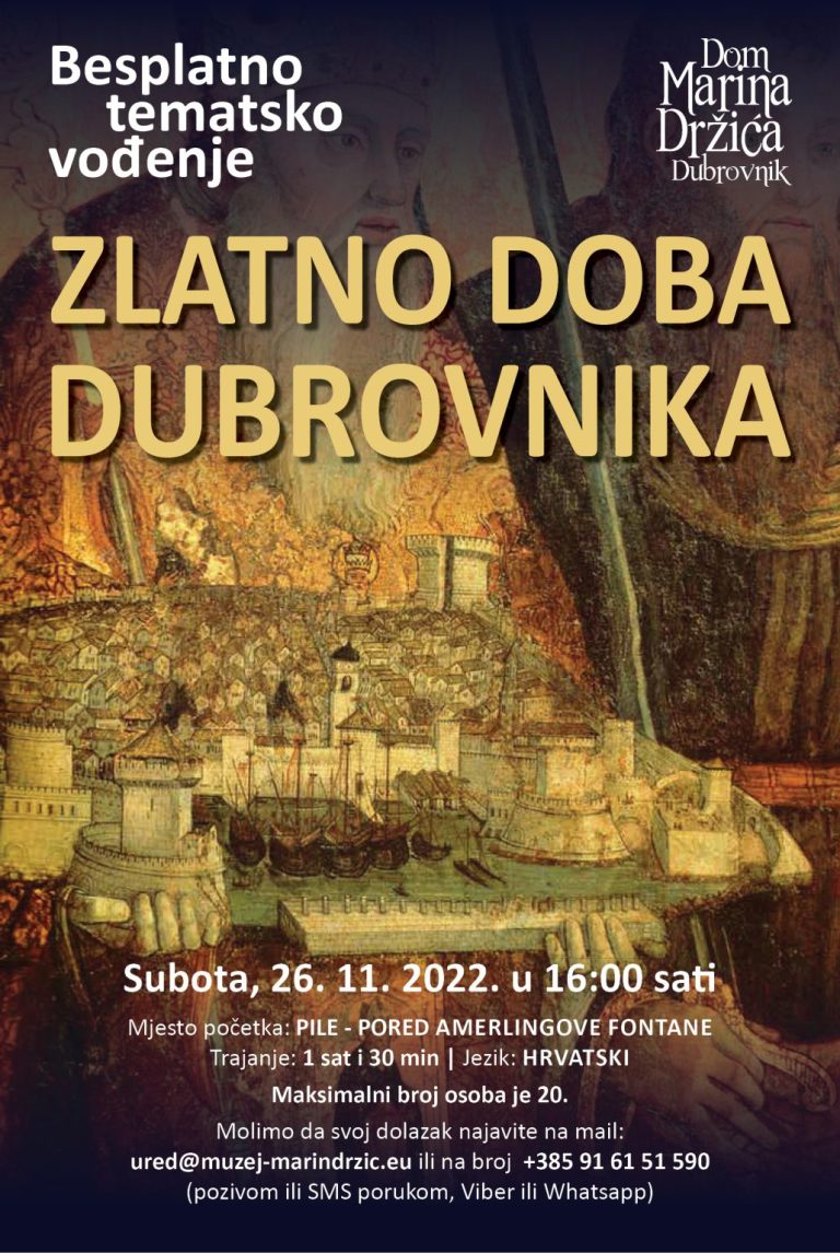 Besplatno tematsko vođenje “Zlatno doba Dubrovnik”