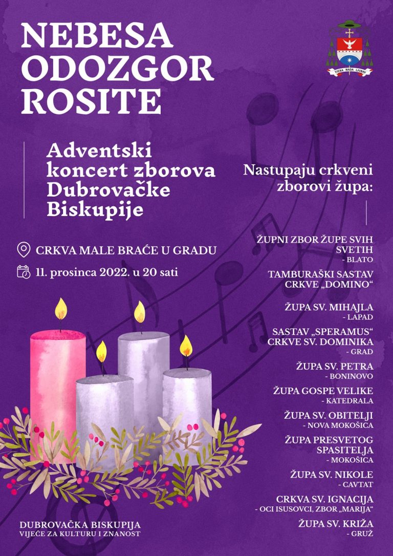 Adventski koncert crkvenih zborova Dubrovačke biskupije