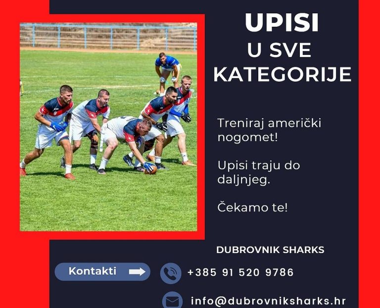 U tijeku su upisi u klub američkog nogometa Dubrovnik Sharks