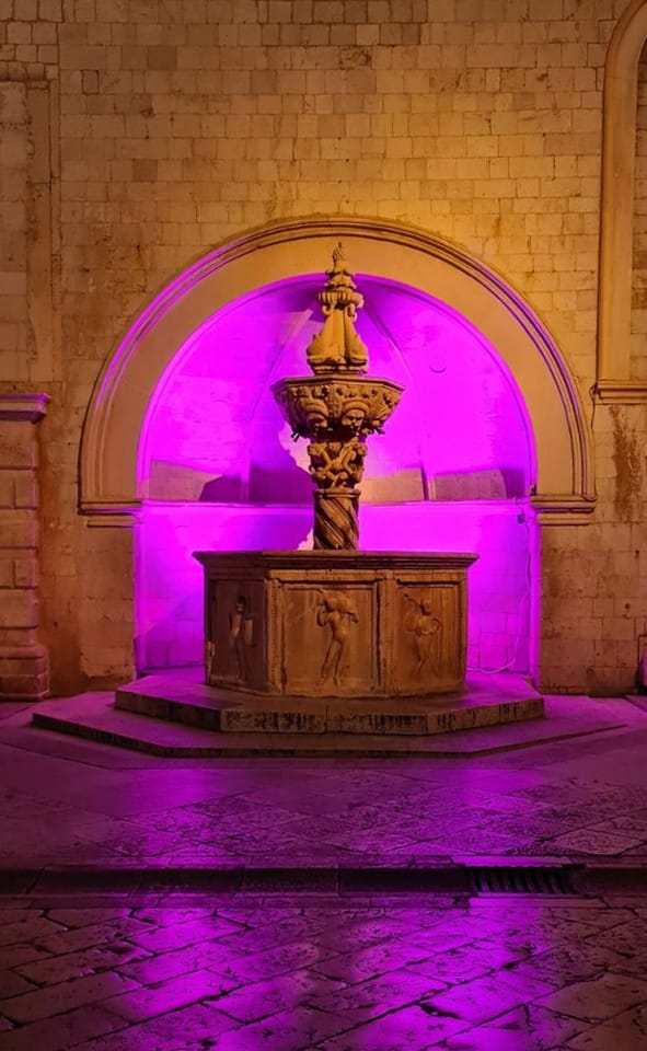 Mala Onofrijeva fontana u ljubičastom u znak podrške oboljelima od epilepsije