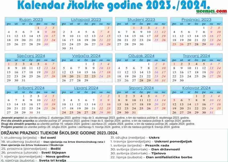 Ovo je prijedlog školskih praznika 2023/2024. – komentare možete dati do 31. ožujka