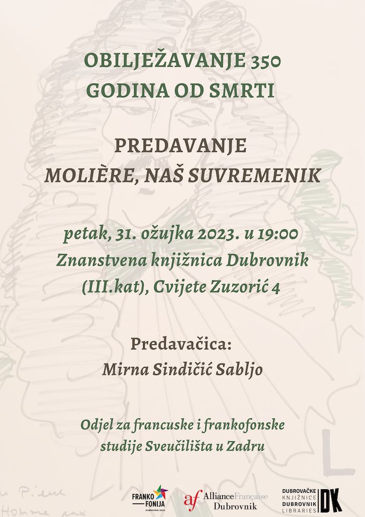 Predavanje “Molière, naš suvremenik” u Znanstvenoj knjižnici Dubrovnik
