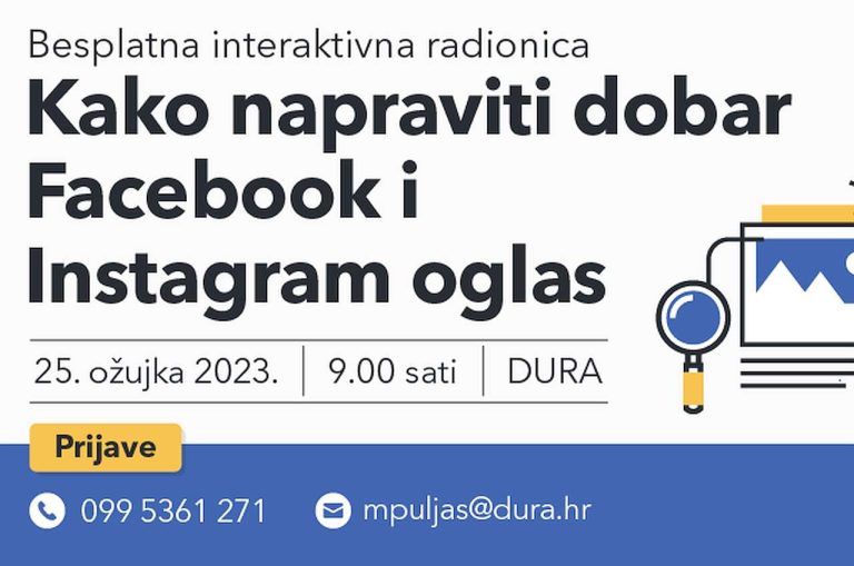 Besplatna radionica: Kako napraviti dobar Facebook i Instagram oglas