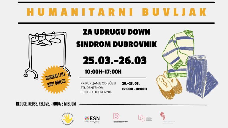 Studenti organiziraju humanitarni buvljak  za udrugu Down sindrom Dubrovačko-neretvanske županije