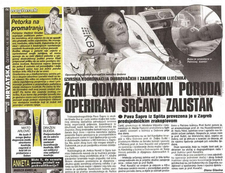Konavoka Pave Šapro prisjetila se dana u kojem su liječnici spasili njen i život njezinog nerođenog djeteta
