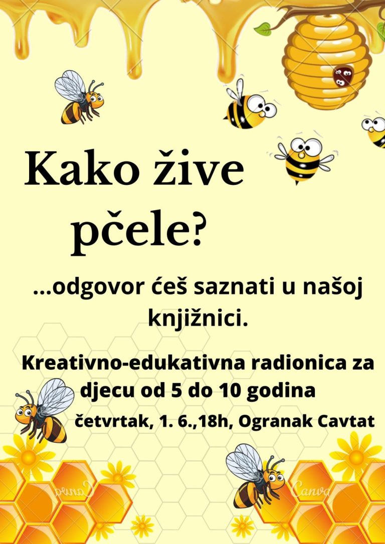 Edukativno-kreativna radionica “Kako žive pčele?” za djecu od 5 do 10 godina