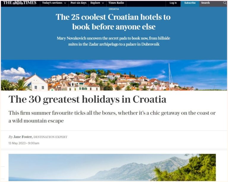 Hrvatska turistička ponuda u Telegraphu, Timesu te na nacionalnoj televiziji ITV