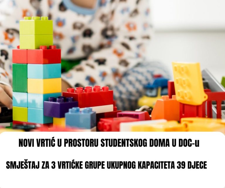 Raspisana javna nabava za radove na uređenju prostora Studentskog centra u DOC-u za potrebe dječjeg vrtića