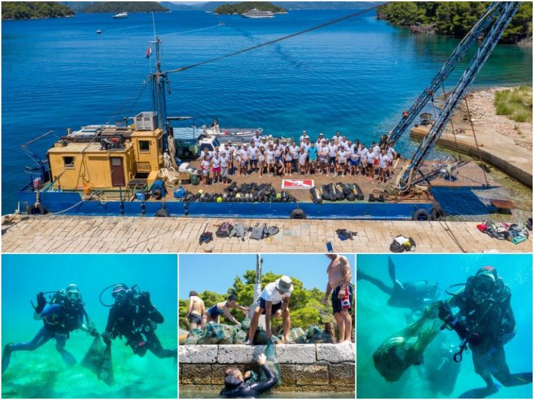 FOTO: Ronioci iz Dubrovnika i Mostara izvadili 5 kubika otpada iz vale na Jakljanu