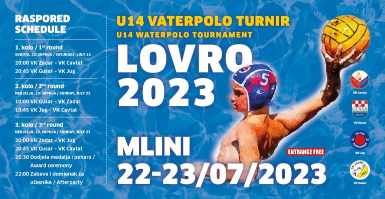 Vaterpolo turnir “Lovro 2023” za vikend u Mlinima