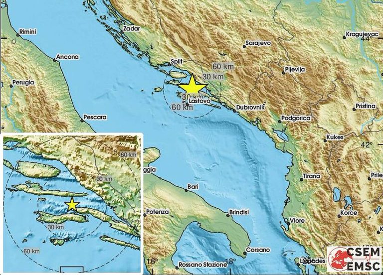 Slabiji potres s epicentrom na Pelješcu