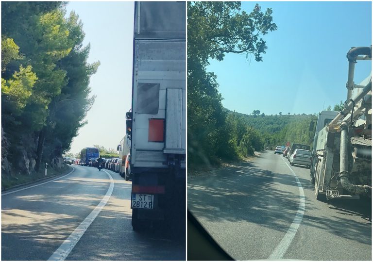 Prometna na magistrali poviše grada, promet se odvija otežano- između Brgata i Komolca u tijeku je hodočašće
