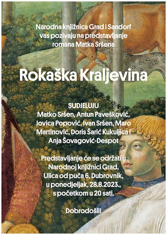 Predstavljanje romana”Rokaška Kraljevina” u Saloči od zrcala