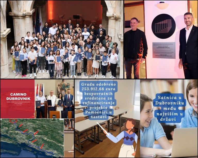 AKTIVNOSTI GRADA: Camino Dubrovnik-Međugorje, nagrađeni najbolji učenici, odobrena sredstva za pomoćnike u nastavi, Stradun blago europske filmske kulture