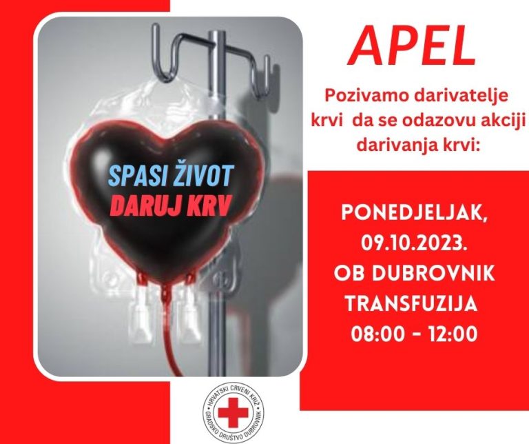 Zalihe u bolnici nisu dovoljne. Daruj krv. Spasi život!